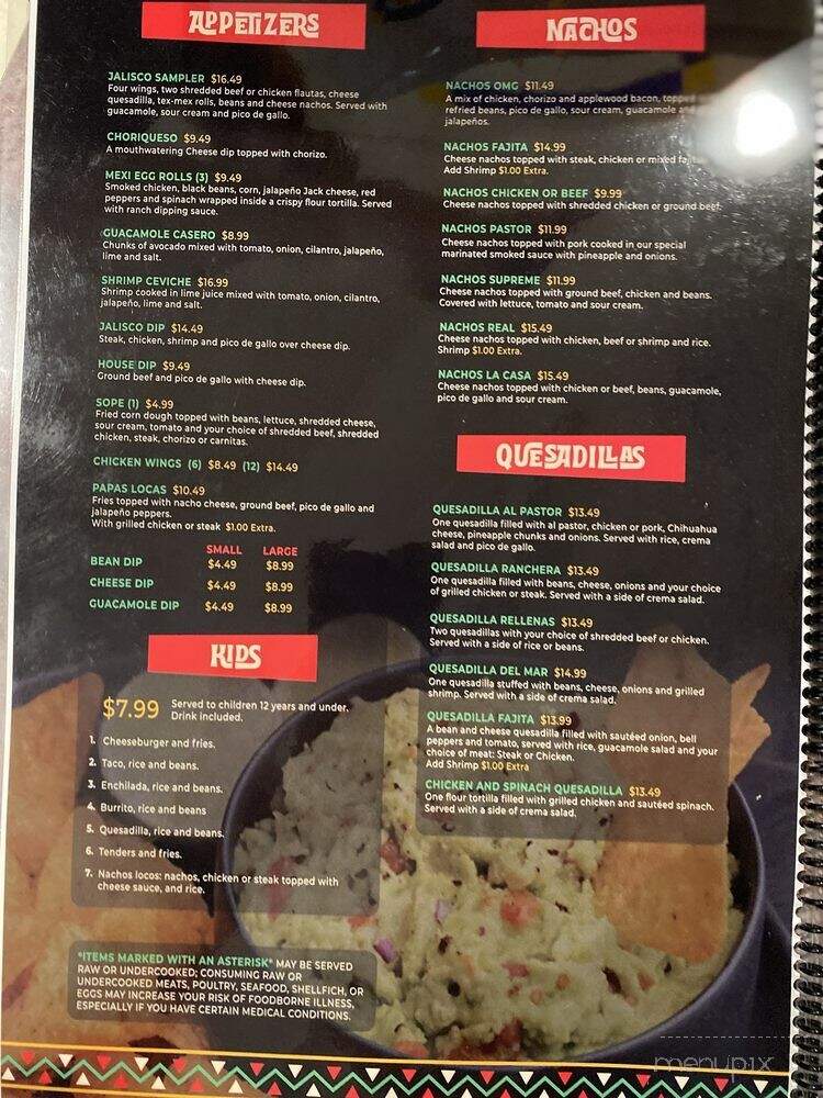Tequila Jalisco Bar & Grill - Coggon, IA menu_pic