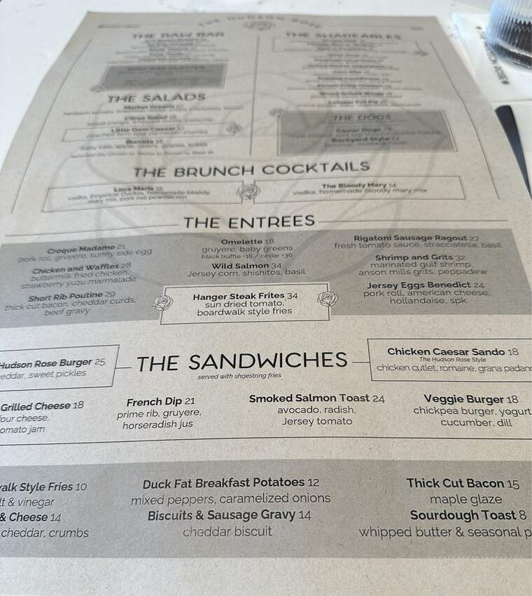 The Hudson Rose - Nutley, NJ menu_pic