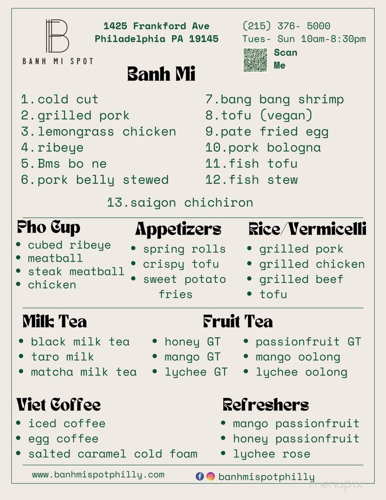Banh Mi Spot - Philadelphia, PA menu_pic