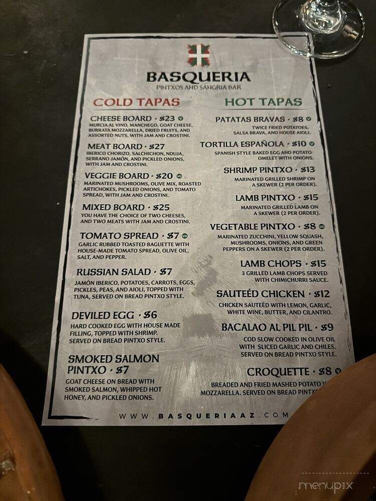 Basqueria - Tucson, AZ menu_pic