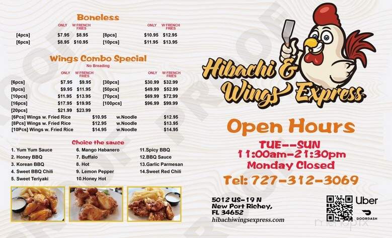 Hibachi & Wings Express - New Port Richey, FL menu_pic