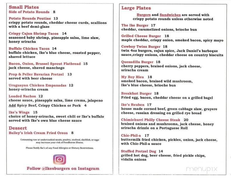 Ikes Burgers - Mineola, NY menu_pic