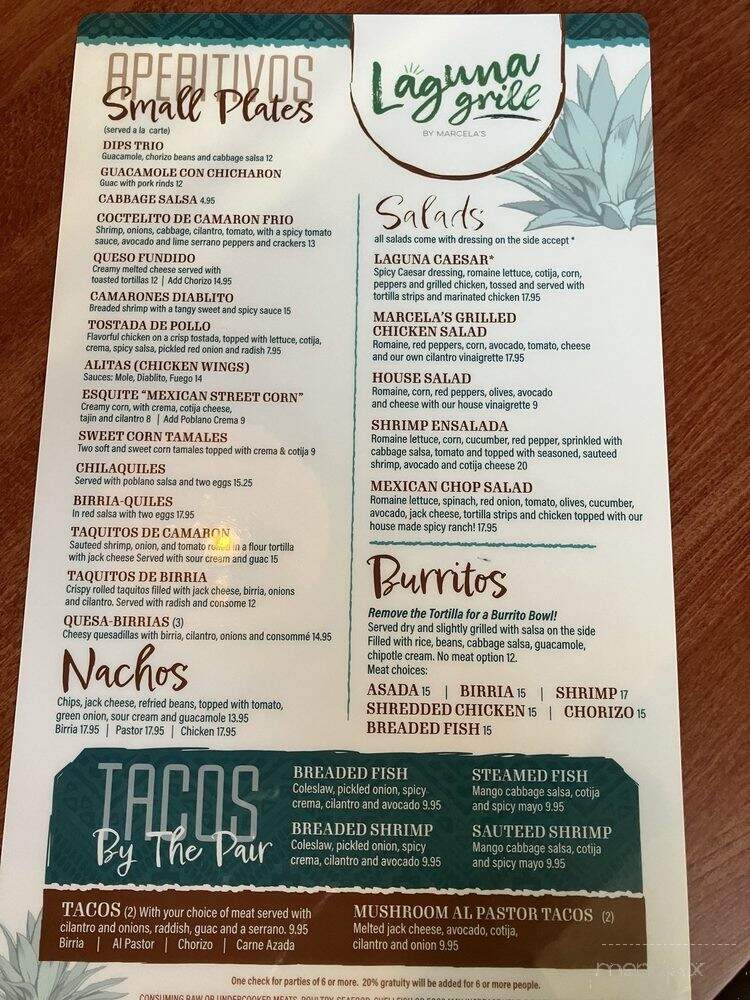 Laguna Grill - Manson, WA menu_pic