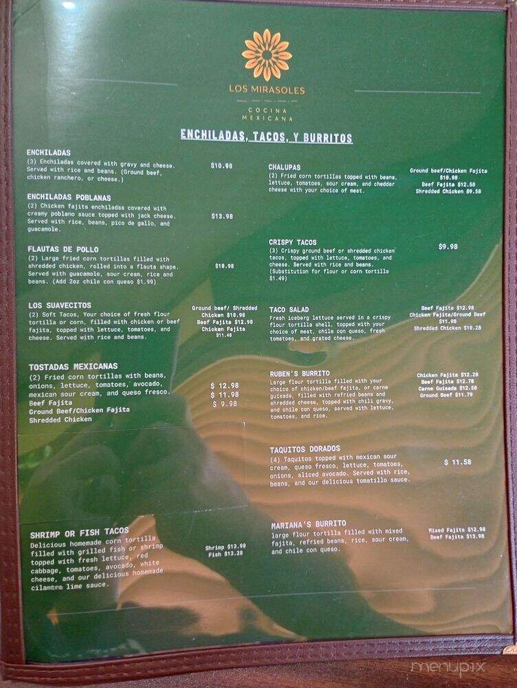 Los Mirasoles - Dickinson, TX menu_pic