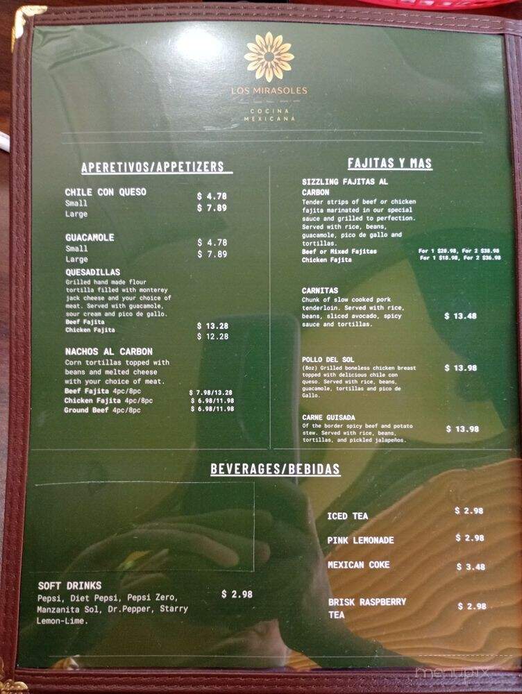 Los Mirasoles - Dickinson, TX menu_pic