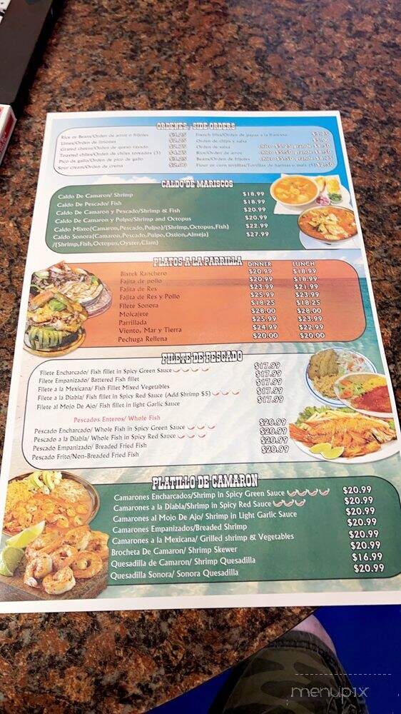 Mariscos Sonora - Fort Worth, TX menu_pic