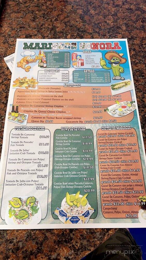 Mariscos Sonora - Fort Worth, TX menu_pic
