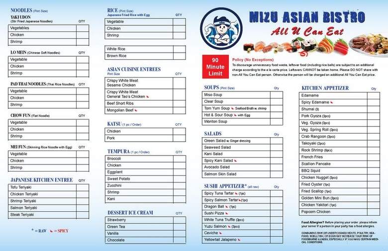 Mizu Asian Bistro - Philadelphia, PA menu_pic