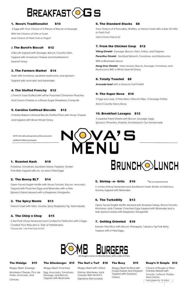 Nova's Breakfast & Brunch - Pineville, LA menu_pic
