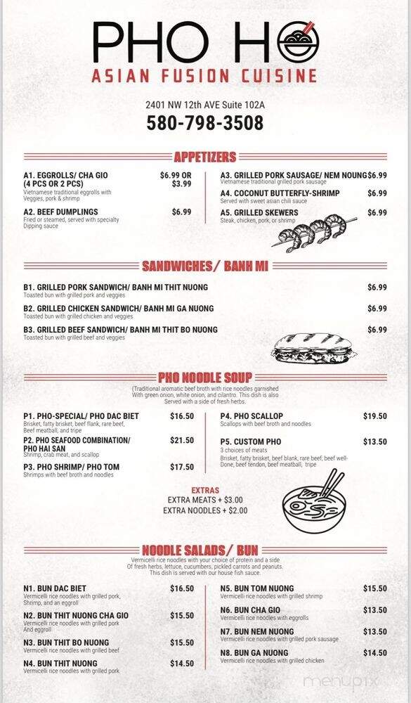 Pho Ho Asian Fusion Cuisine - Ardmore, OK menu_pic