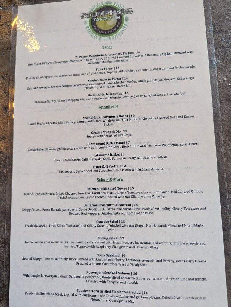 Stumphaus Taproom - Walhalla, SC menu_pic