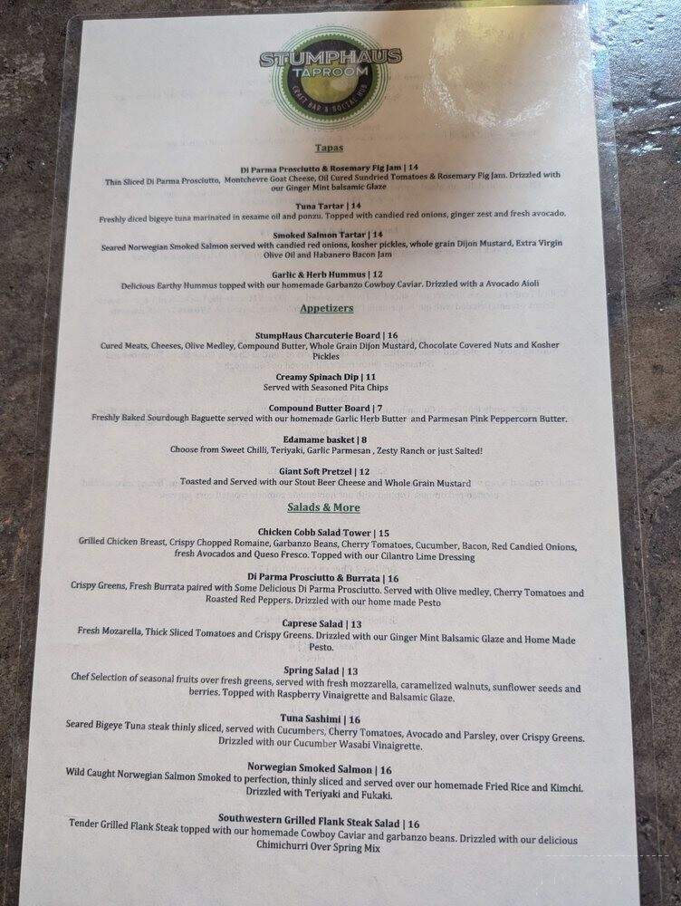 Stumphaus Taproom - Walhalla, SC menu_pic