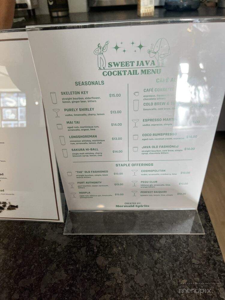 Sweet Java Cafe - Philadelphia, PA menu_pic