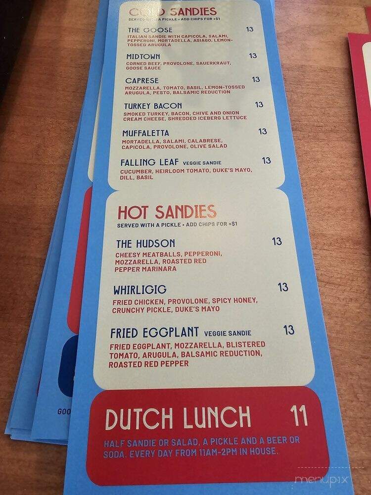 The Goose Sandies & Bar - Oklahoma City, OK menu_pic