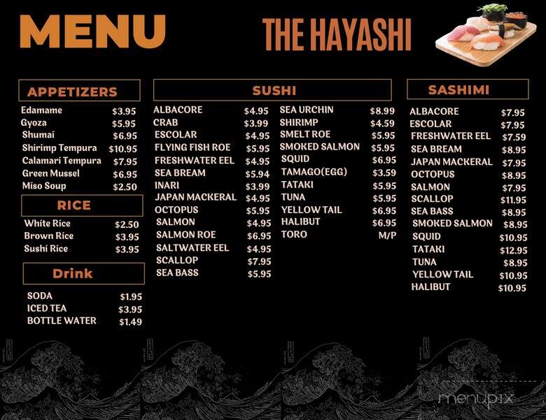 The Hayashi - Oklahoma City, OK menu_pic