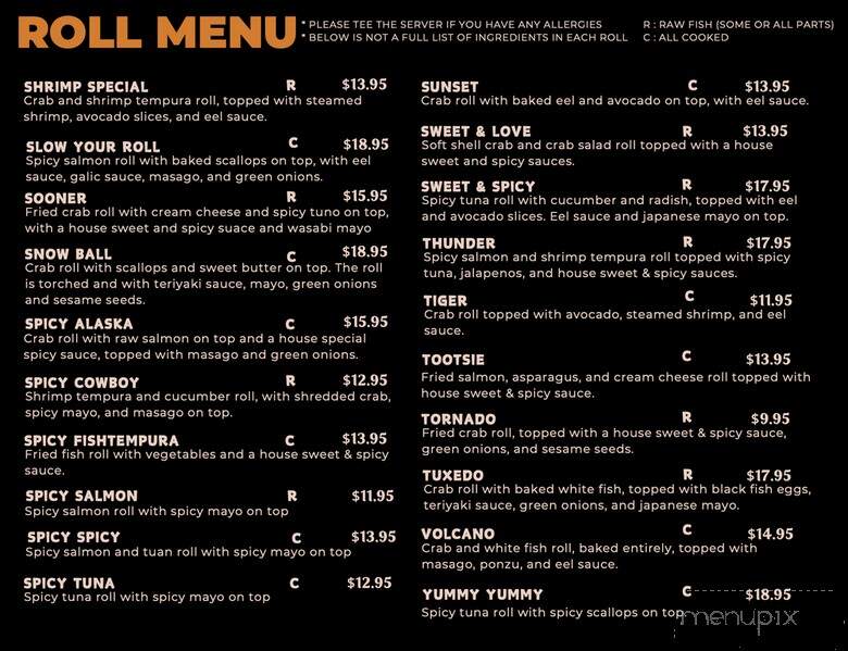 The Hayashi - Oklahoma City, OK menu_pic