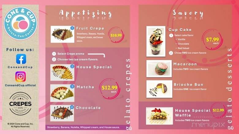 Cone & Cup - Westminster, CA menu_pic