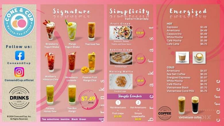 Cone & Cup - Westminster, CA menu_pic