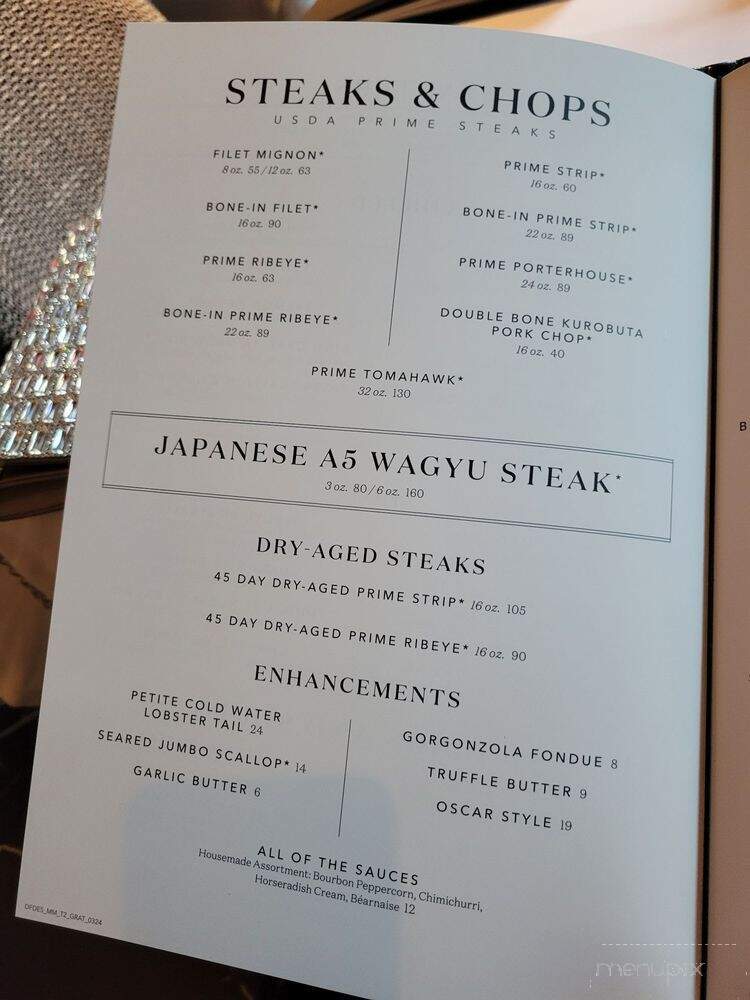 Del Frisco's Double Eagle Steakhouse - Indianapolis, IN menu_pic