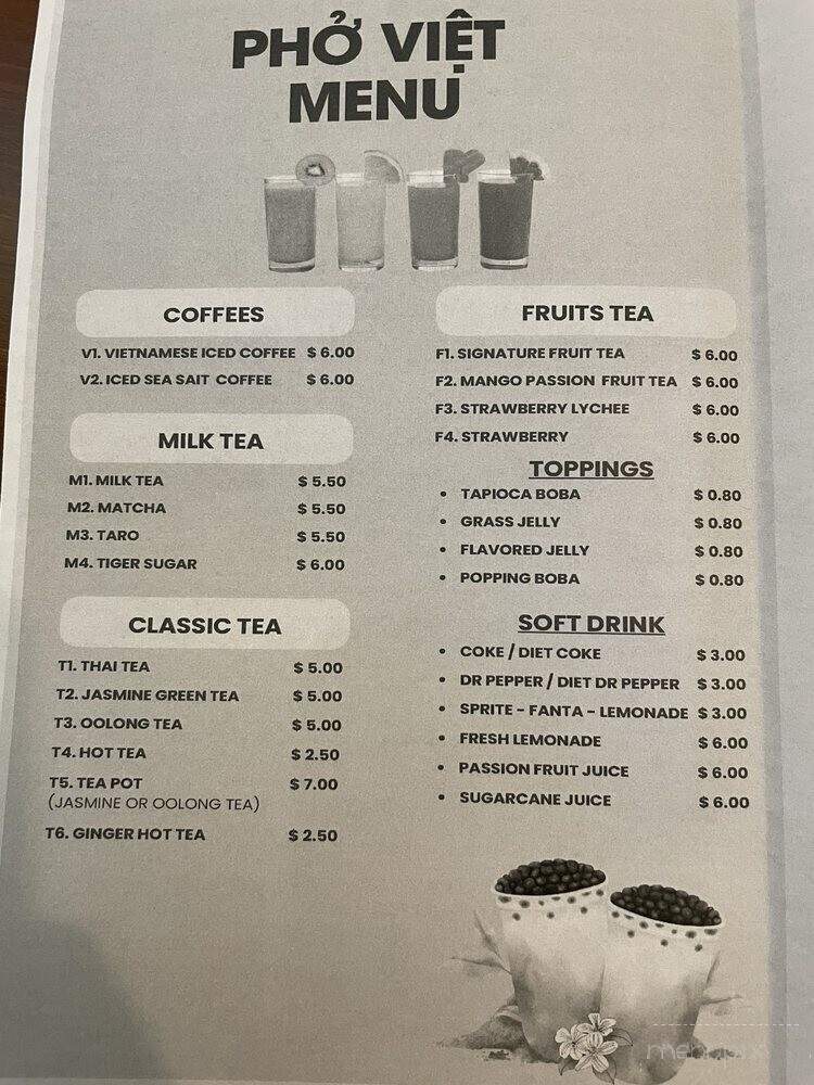 Pho Viet - Manhattan, KS menu_pic