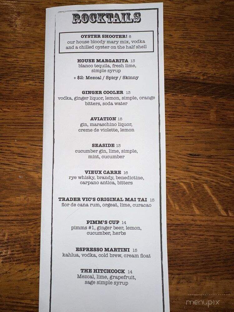 Rocker Oysterfeller's - Bodega Bay, CA menu_pic
