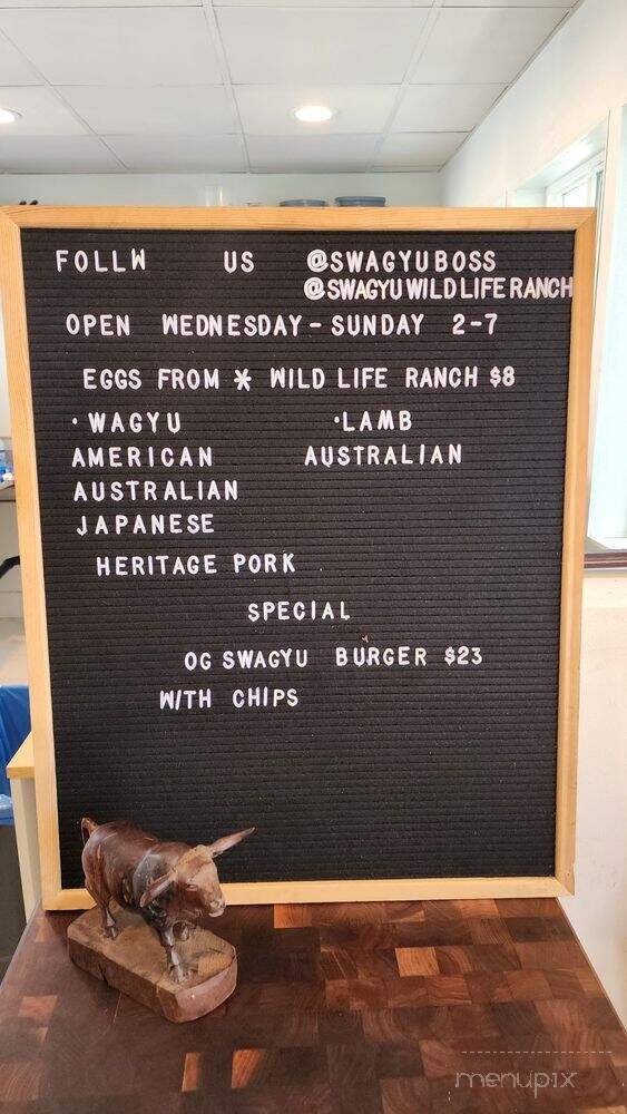 Swagyu Burger - San Diego, CA menu_pic