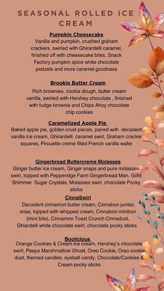 Swirl Suites Rolled Ice Cream - Orange Park, FL menu_pic