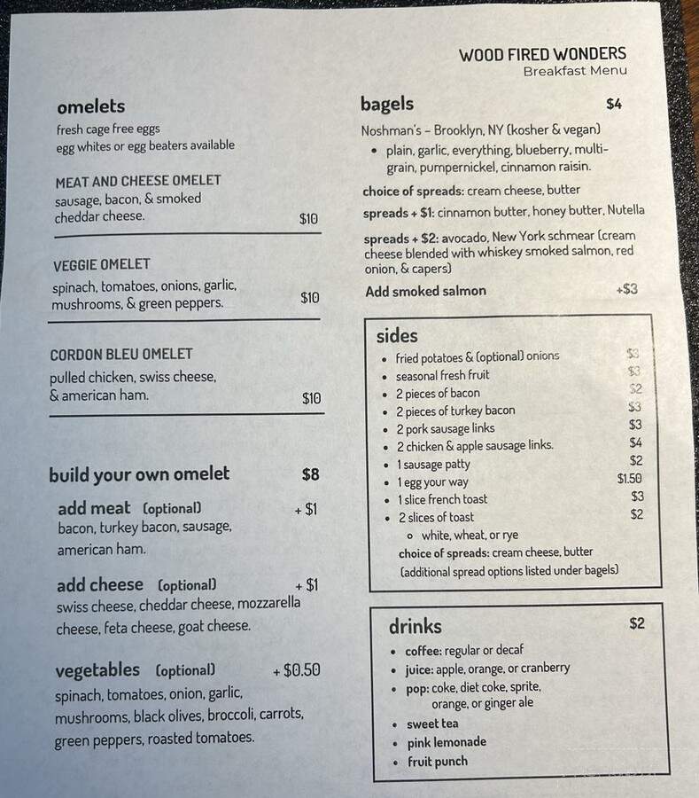 Wood Fire Wonders - Oberlin, OH menu_pic