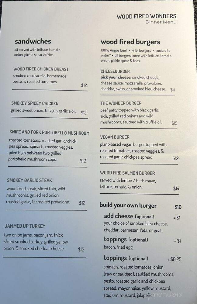 Wood Fire Wonders - Oberlin, OH menu_pic