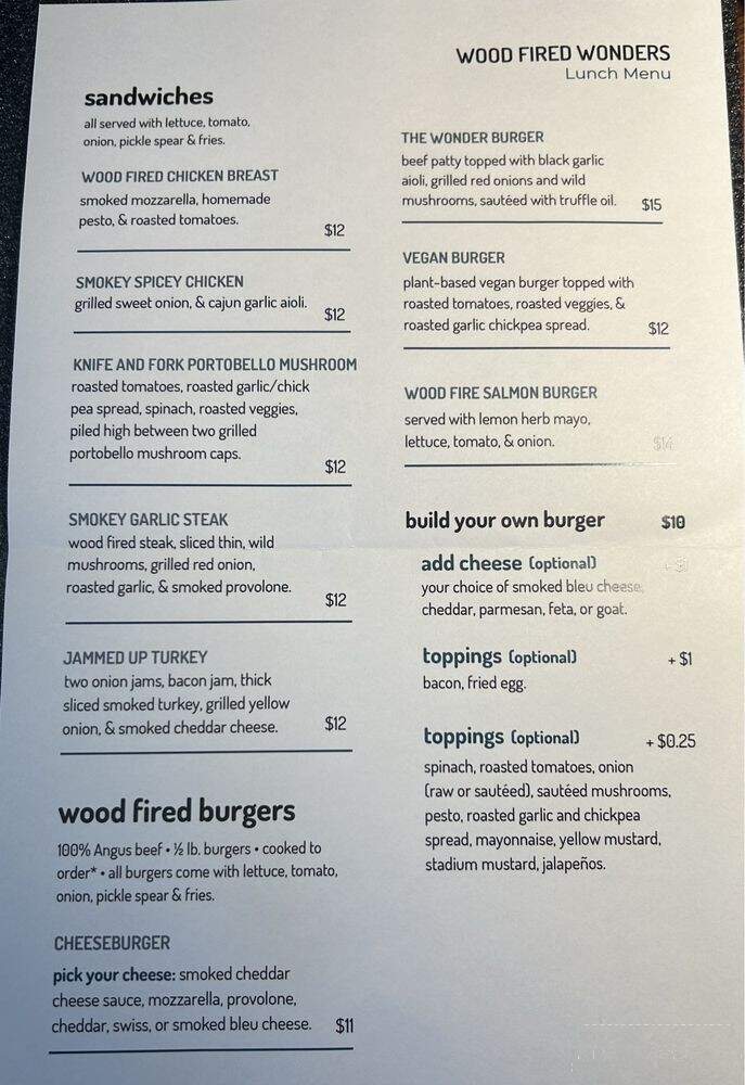 Wood Fire Wonders - Oberlin, OH menu_pic