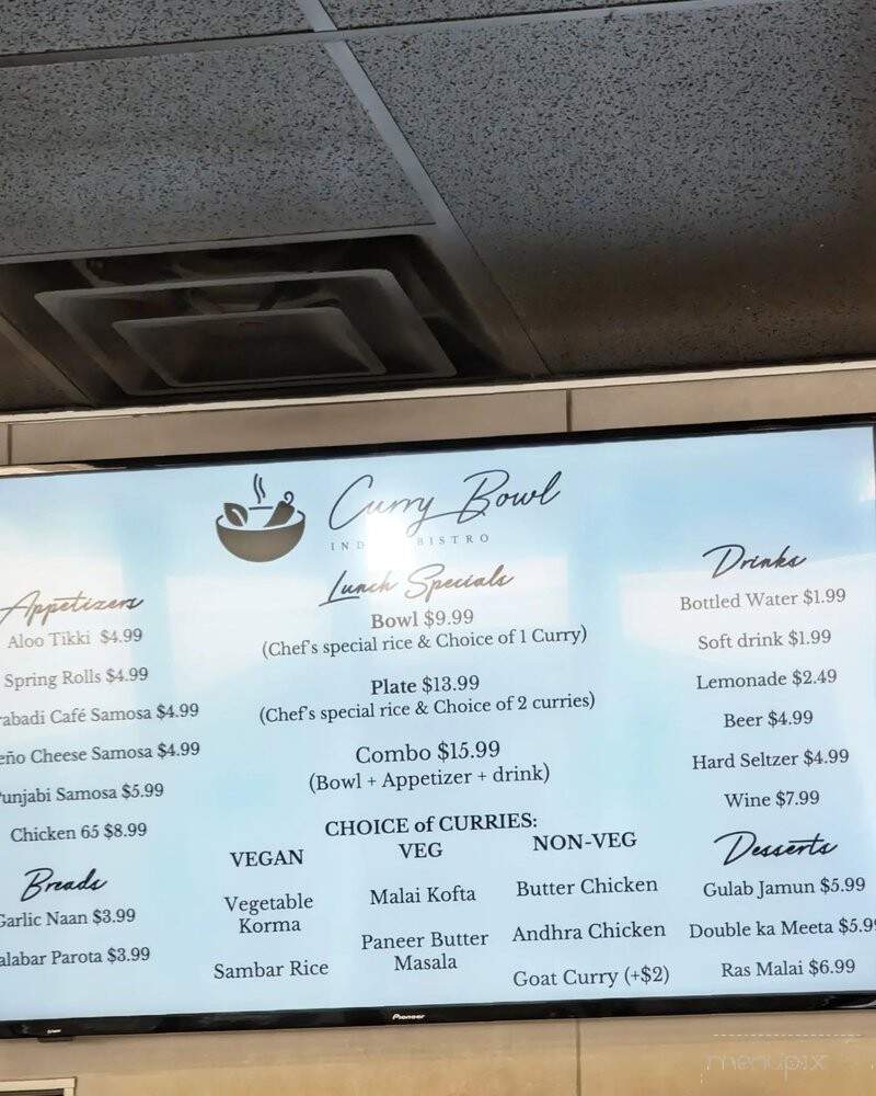 Curry Bowl - El Paso, TX menu_pic