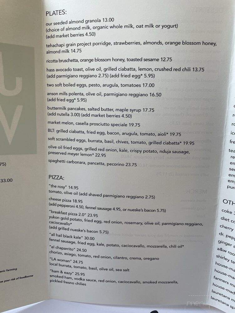 Jon & Vinny's - Los Angeles, CA menu_pic