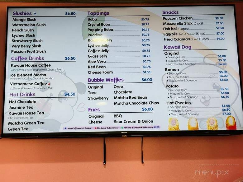 Kawaii Boba Teahouse - Rowland Heights, CA menu_pic