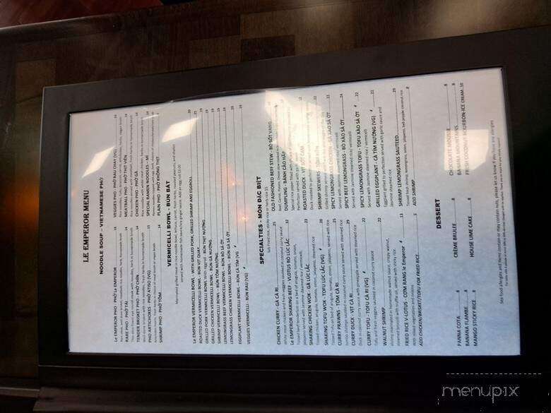 Le Emperor - Cypress, TX menu_pic