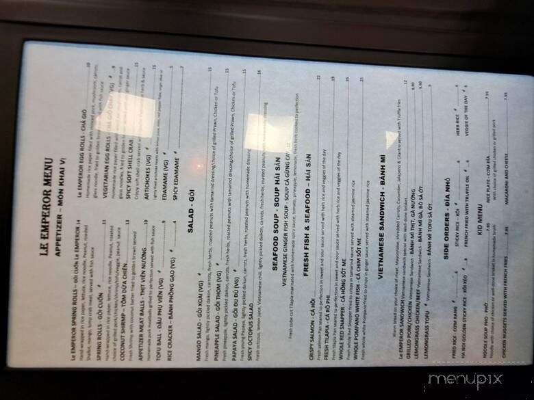 Le Emperor - Cypress, TX menu_pic