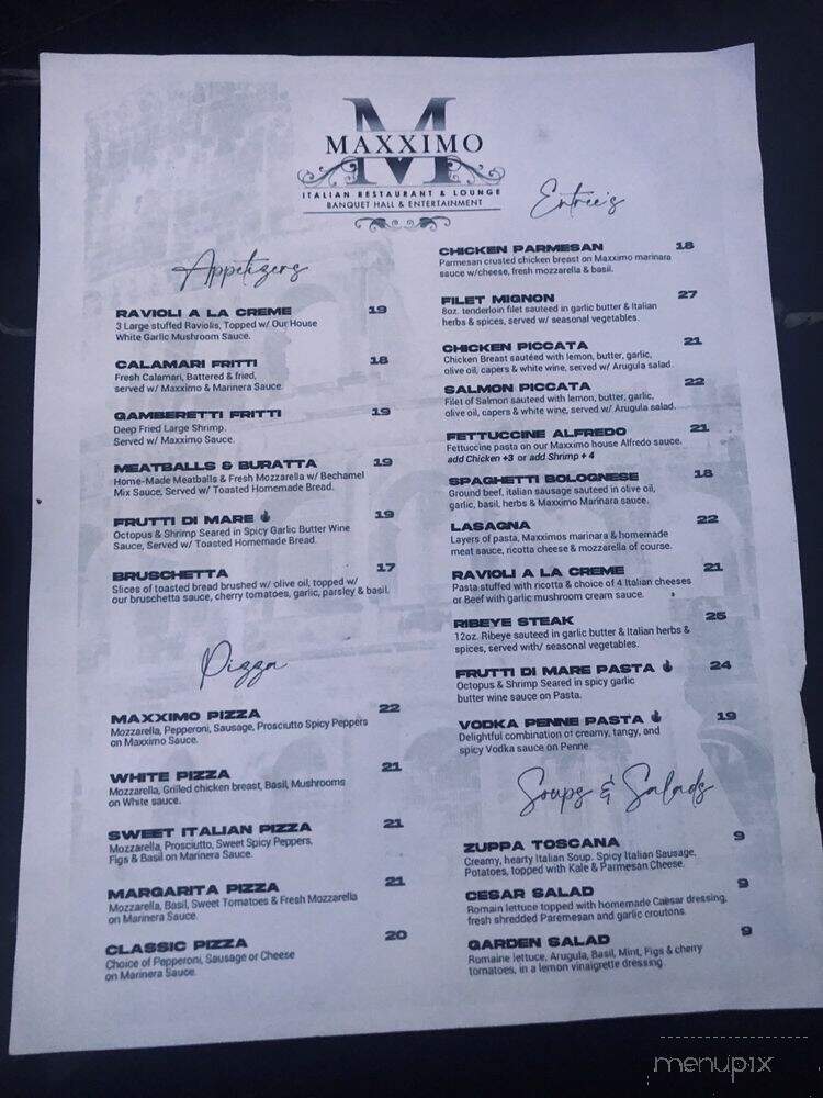 Maxximo Italian Restaurant & Lounge - Pomona, CA menu_pic