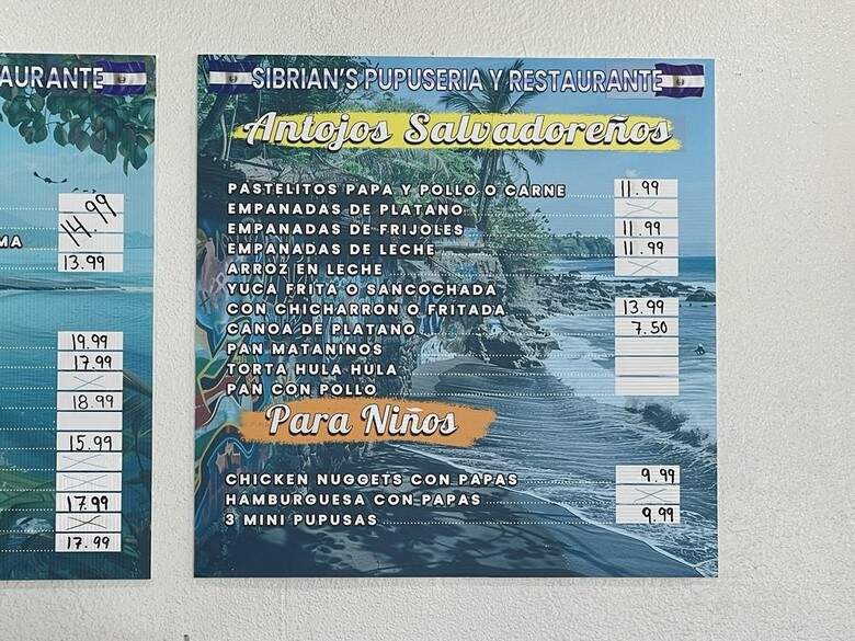 Pupuseria Y Restaurante Sibrian's - Los Angeles, CA menu_pic