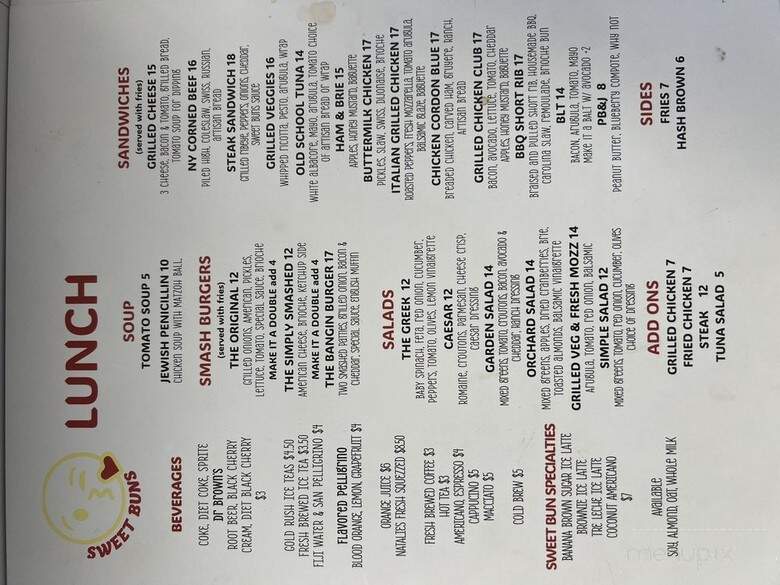 Sweet Buns - Englishtown, NJ menu_pic