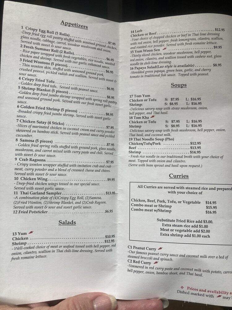 Thai Garland - Garland, TX menu_pic