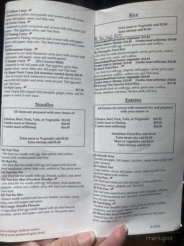 Thai Garland - Garland, TX menu_pic