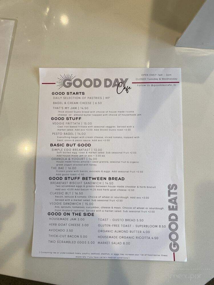 Good Day Cafe - Long Beach, CA menu_pic