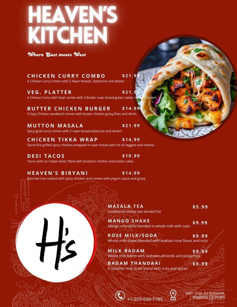 Heaven's Kitchen - Modesto, CA menu_pic