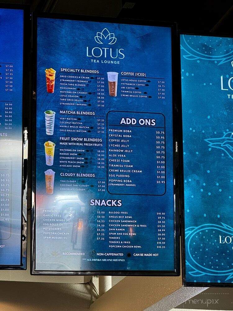Lotus Tea Lounge & Cafe - Lomita, CA menu_pic