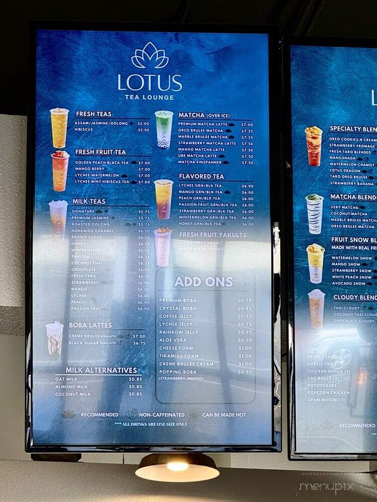 Lotus Tea Lounge & Cafe - Lomita, CA menu_pic