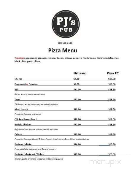 PJ's Pub & Hall - Kieler, WI menu_pic