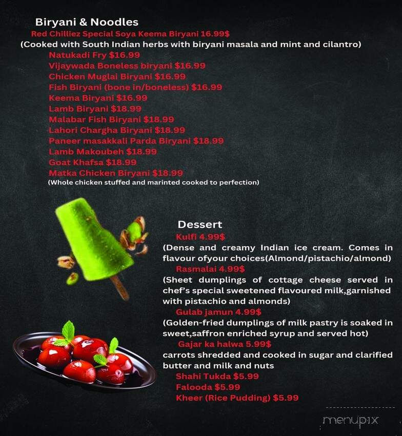 Red Chillez Indian Cuisine - Largo, FL menu_pic