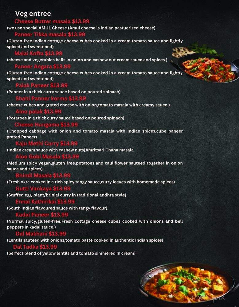 Red Chillez Indian Cuisine - Largo, FL menu_pic