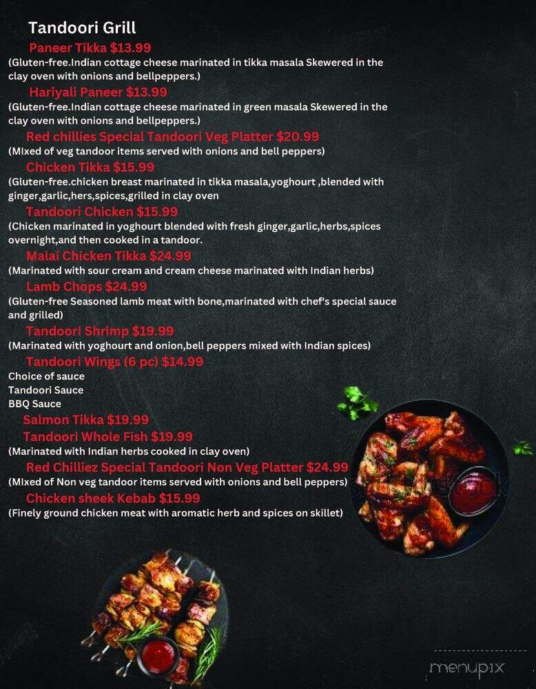 Red Chillez Indian Cuisine - Largo, FL menu_pic