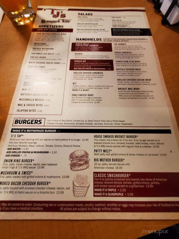 TJ's Baroda Tap - Baroda, MI menu_pic