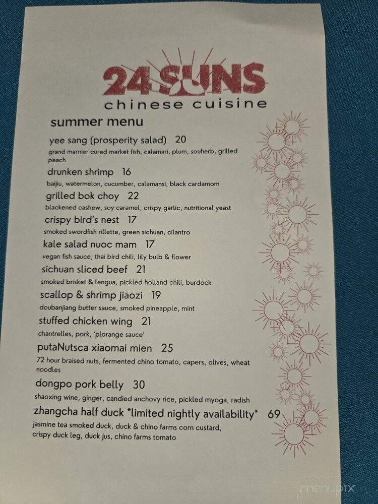 24 Suns - Oceanside, CA menu_pic